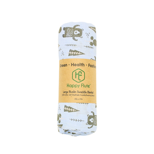 Heureux Flûte usine fournisseur 120 "x 120" haute doux tissu imprimé <span class=keywords><strong>mousseline</strong></span> couvertures bébé swaddle wrap - Product Image 2