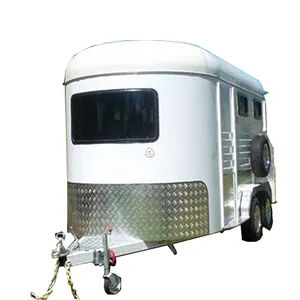 Oem Hoge Kwaliteit 2 Paard Trailer Hot Koop Aluminium Paard Trailer Met Kleedkamer