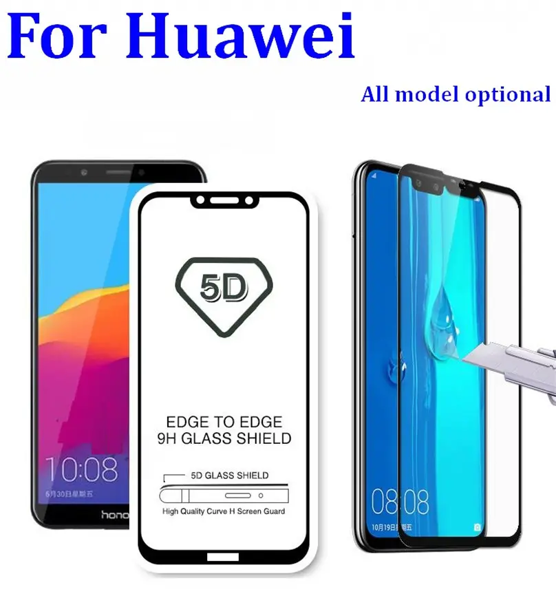 9H 3D 5D 9D Full glue Screen Tempered Glass Protector Film For Huawei p20 p10 p9 p8 lite plus Mate 20 10 9 pro lite Y6 nova 3 3i