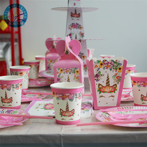 Gobelets en Papier rose Plaque <span class=keywords><strong>Anniversaire</strong></span> Fille Bébé Douche Fête Fournitures de Fête de <span class=keywords><strong>Licorne</strong></span> Décorations <span class=keywords><strong>Vaisselle</strong></span> <span class=keywords><strong>Jetable</strong></span> - Product Image 2