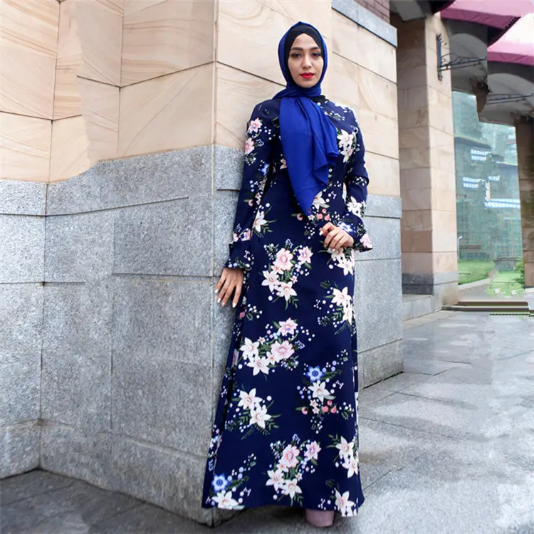 Flovar Malaysia Baju Kurung Modern Navy, Baju Kurung Islami