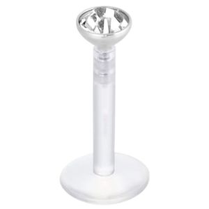 Kristal G23 Titanium Hoofd Flexibele Bioflex Push-In Labret Crystal Piercing Kleurrijk Bioflex Labret - Product Image 3