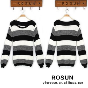 La <span class=keywords><strong>marque</strong></span> française chandails, rayé noir et blanc chandails, à tricoter les modèles - Product Image 1