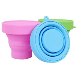 Furuize 다채로운 접을 수있는 캠핑 컵 여행 칫솔 컵
