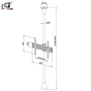 360 Degree Rotation Support Landscape or Portrait Floor to Ceiling Mount <strong>TV</strong> <strong>Stand</strong> Furniture LCD Screen <strong>Stand</strong> - Product Image 5