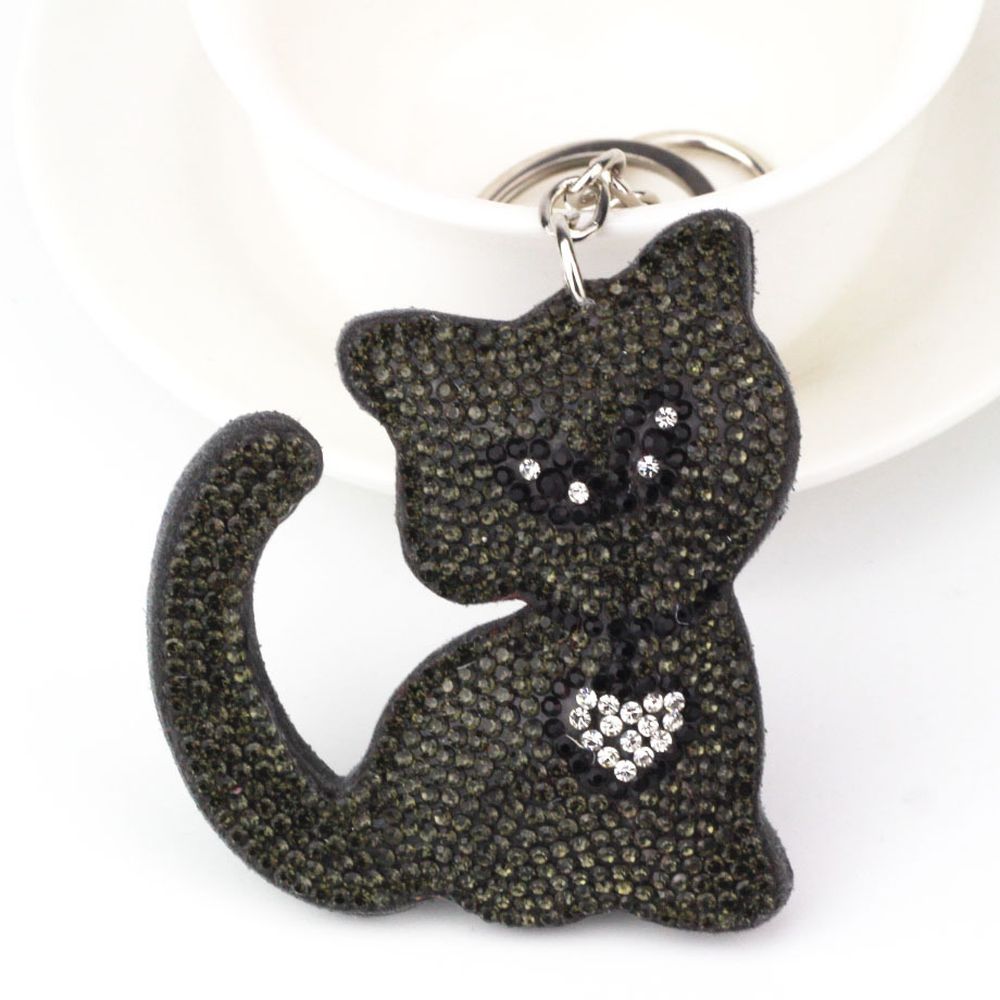 Дорогим горным хрусталем, с украшением в виде кристаллов Cat кисточкой кулон брелок для автомобильных сумок животных цепочка для ключей