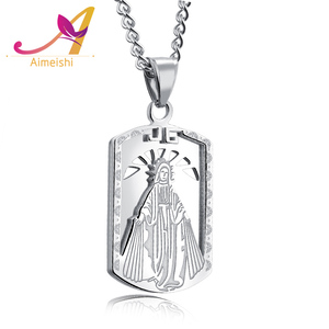 Rectangle Forme Vierge Marie Pendentif Collier En Acier Inoxydable <span class=keywords><strong>18</strong></span> K Or Plaqué Dieu Mère Charme Pendentif - Product Image 2