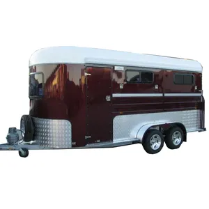 Remolque de 2 <span class=keywords><strong>caballos</strong></span> de lujo de alta calidad <span class=keywords><strong>con</strong></span> puerta de rampa - Product Image 1