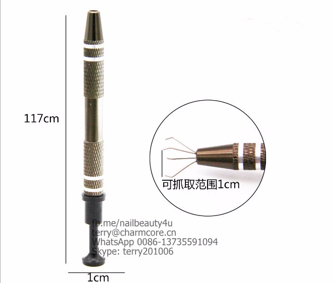 Хлопковая ручка для дизайна ногтей, металлический Маникюрный Инструмент с когтями