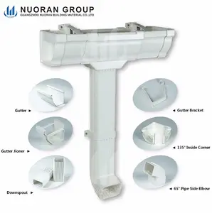 NUORAN Factory Price Hot Sale Africa Ghana Nigeria Kenya Plastic Borno PVC Rain Gutter,Valley Flat House Leaf Gutter Guard