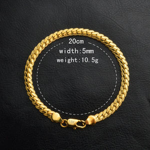 Cadena de hueso de serpiente de cadena plana Retro de moda europea y americana 5mm * <span class=keywords><strong>20cm</strong></span> para pulsera de hombres y mujeres - Product Image 5