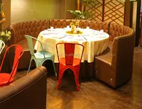 फैशन शहर होटल परियोजना दौर रेस्तरां बूथ कैफे फर्नीचर चमड़े सर्कल बूथ सोफे बैठने की R1743