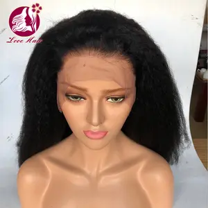 Perruque Full lace wig cheveux indiens Remy — Yaki, perruques cheveux naturels, pre-plucked, avec Baby Hair, perruque Yaki lisse