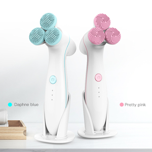 Cepillo eléctrico sónico de silicona para limpieza facial, cepillo de silicona para limpieza facial, repuesto de cabeza 3D, resistente al agua, nuevo - Product Image 1