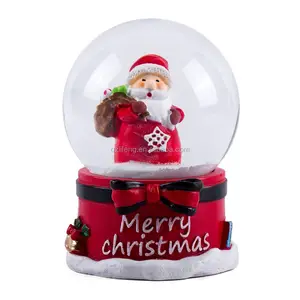 Custom Holiday Christmas Snow Globe Snow Ball Resin,resin + Glass Holiday Decoration & Gift Artificial Santa Claus Hand Make