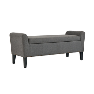 Rendimiento Superior gris tejido de almacenamiento mesa de café de gran otomano reposapiés - Product Image 2