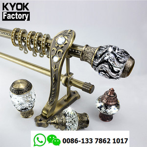 KYOK guangzhou tringle à rideau en gros, 25/28mm <span class=keywords><strong>bronze</strong></span> tringle à rideau extensible en gros D910 - Product Image 3