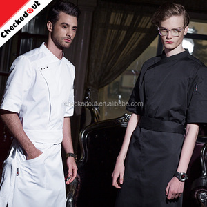 2017 Nueva Moda Chambray cafe bar hotel restaurante uniforme, <span class=keywords><strong>Chaqueta</strong></span> <span class=keywords><strong>de</strong></span> la capa Uniforme <span class=keywords><strong>de</strong></span> Chef <span class=keywords><strong>de</strong></span> <span class=keywords><strong>cocina</strong></span> - Product Image 5