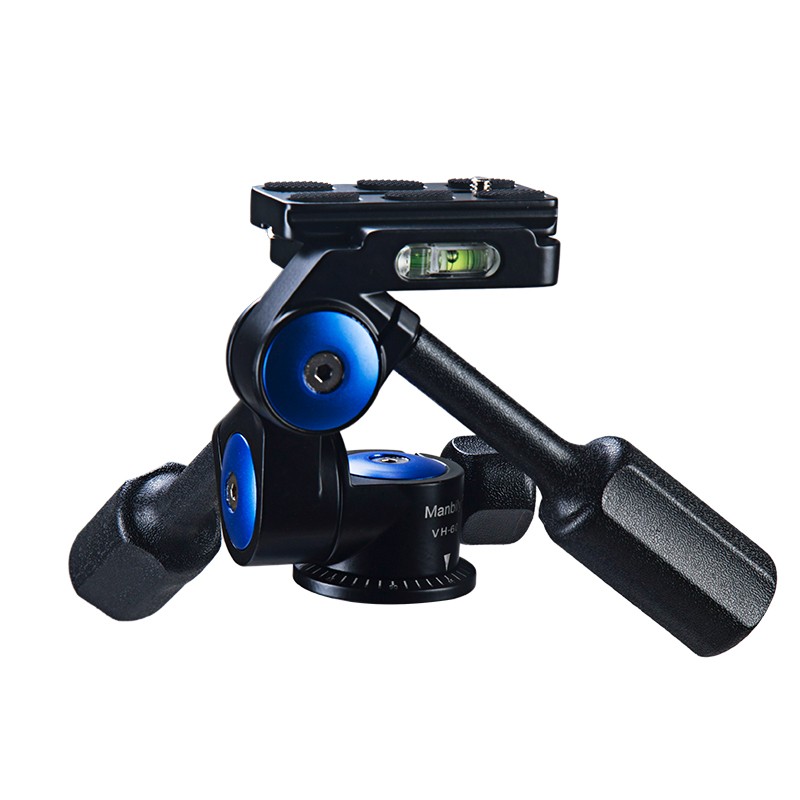 VH-60 Aluminum Alloy Photography Tripod Ball Head 3-way Fluid Head Video Fluid Drag Pan Head with 1/4" Screw