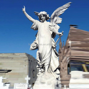 Estatua <span class=keywords><strong>de</strong></span> Ángel <span class=keywords><strong>de</strong></span> Mármol Tallada a Mano Estilo <span class=keywords><strong>Italiano</strong></span>, Monumentos Funerarios, Escultura en Venta - Product Image 5