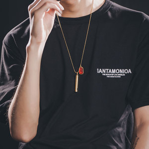 Mestiere Lupo di moda di strada Europea può essere soffiato <span class=keywords><strong>con</strong></span> la pietra preziosa rubino fischio per gli uomini e le donne di strada retro del pendente della collana - Product Image 2