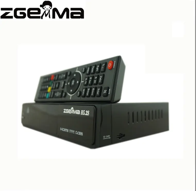 Transmissor epg zgemma h5.2s twin DVB-S2, receptor de satélite e cabo suporte para tv por cartão sd