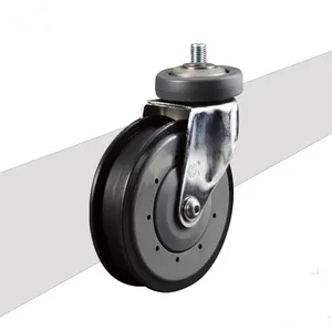 bánh xe bánh xe giỏ hàng Suppliers-Xe Đẩy Mua Sắm Siêu Thị 122Mm Thang Máy Vòng Bi PU Caster Wheel