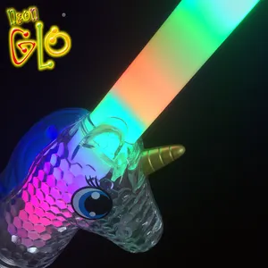 Espada de unicornio con luz Led de juguete para niños, suministros de fiesta que brillan en la oscuridad