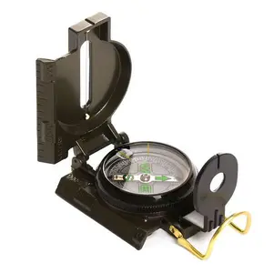 Antique Compass Metal Pocket portable Lensatic Prismatic sighting compass