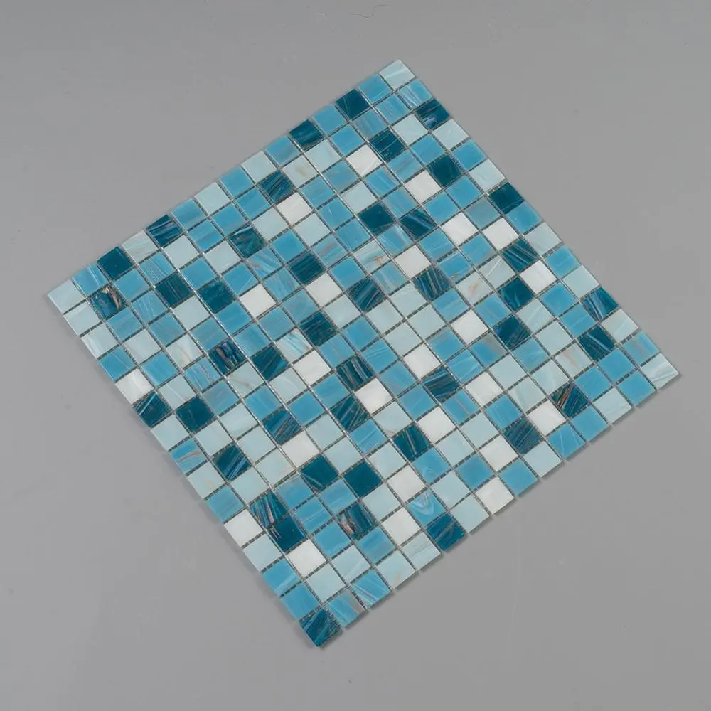 Schomex Quảng Trường Màu Xanh Hồ Bơi Kính Mosaic Backsplash Gạch Nhà Bếp Mosaic