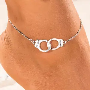 Vintage Anklets for Women Girl Bohemian Freedom Handcuffs Anklets Bracelet Barefoot Party Jewelry