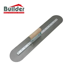 Wholesale Price Plastering Tools And Equipment Rounded Stucco Smoothing Wooden Handle Plaster Trowel