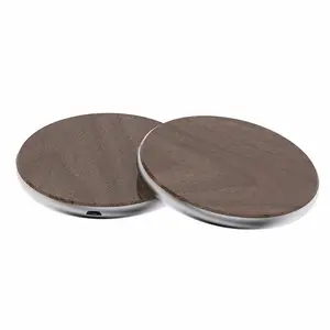 2024 New Products Wood+Metal Wireless Charger Custom Logo High Speed Safe Car Wireless Charging