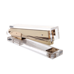 Acrylic furniture <strong>standard</strong> perspex <strong>stapler</strong> 2019 new custom home clear HONGWEIDE perspex + acrylic stationery small size transparent and gold color <strong>paper</strong> - Product Image 6