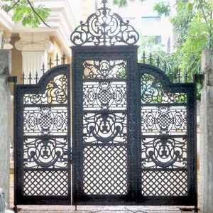 Puerta <span class=keywords><strong>principal</strong></span> residencial personalizada, puerta grande de hierro forjado - Product Image 5