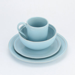 Service de table en poterie, 72 pièces, bleu, porcelaine du pakistan, service de vaisselle en céramique - Product Image 1