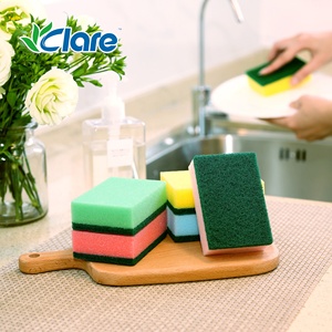 Spons Cuci Piring Persegi Panjang Grosir Custom, Bantalan Pembersih Dapur Rumah Tangga Bahan Polyester PU Spons Persegi Panjang - Product Image 3