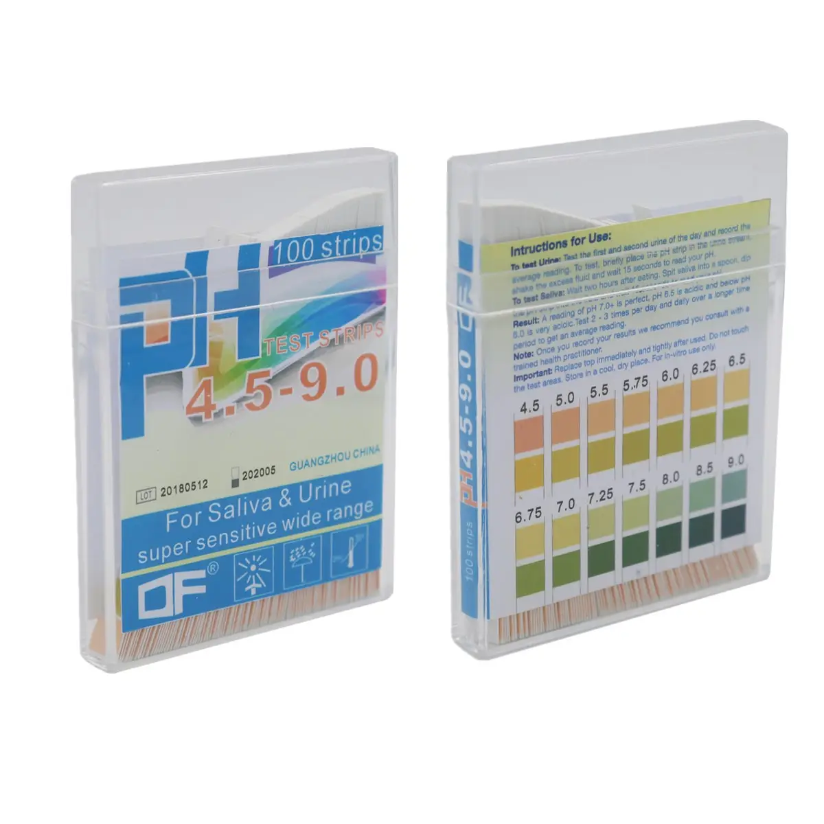 100 strips 0.25 ° c 정밀 수족관 물 PH Test Strips Universal Range 4.5-9.0pH 리트머스 종이 산성 알카라인 표시기