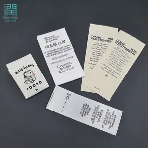 Direct factory custom private woven fabric main wash care label for clothes