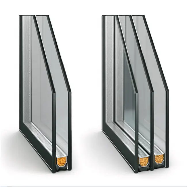 vidrio triple insulated glass in building glass triple glazed glass panels