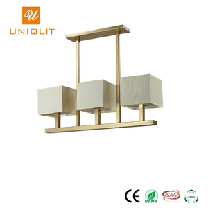 China por mayor Hotel 3 E14 lámpara hierro luz pendiente tela - Product Image 1
