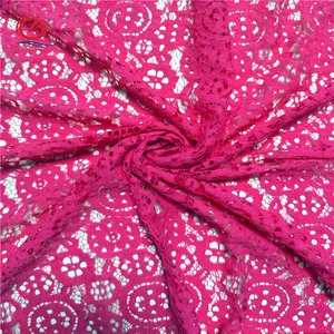 DongGang hot sale 100% nylon sun-flowers shape cord lace fabric