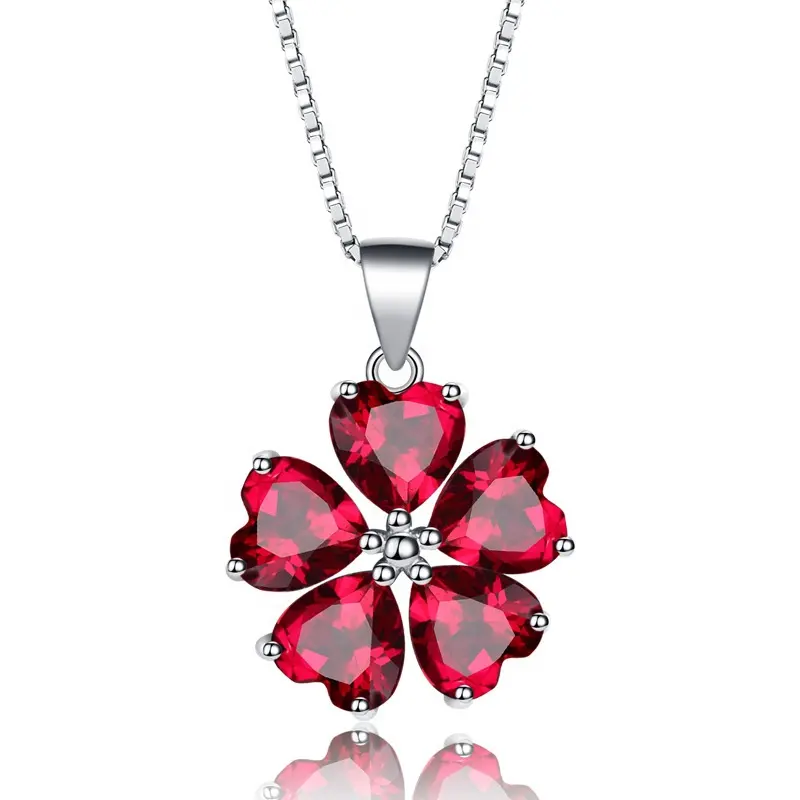 Wholesale Austrian Crystal CZ Diamond Moissan Ruby Necklace for Women YJ00371