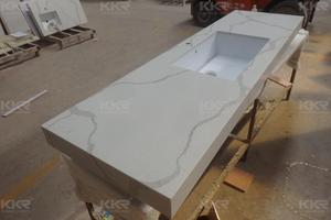 Yüksek kaliteli su geçirmez akrilik katı yüzey mobilya <span class=keywords><strong>precut</strong></span> mutfak yapay kuvars vanity tezgahı - Product Image 6