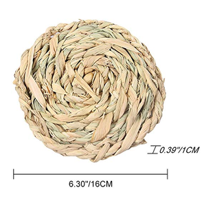 Lit rond en herbe tissé à la main pour petits animaux de compagnie jouet à mâcher naturel pour hamster chinchilla furet - Product Image 2