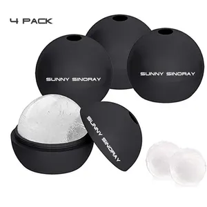 4pcs pack 6cm sphere round ice cream cube maker silicone mold ice ball for Whisky