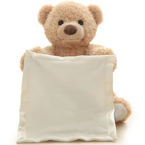 Cute hide and seek plush toy custom giant teddy bear