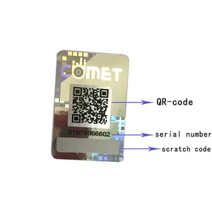customized hologram sticker printing with QR-code serial number and unique code