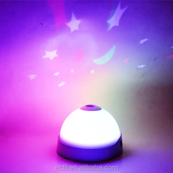 EMAF Children Beautiful color changing star alarm clock projector table projection clock