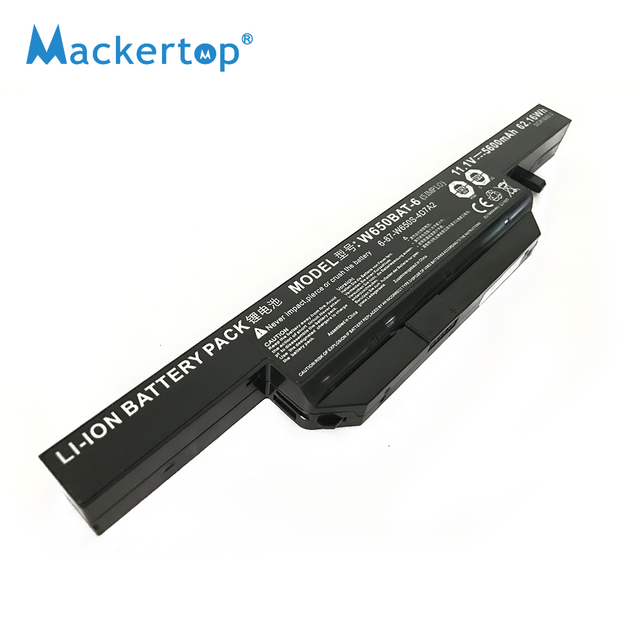 11.1v 5600mah Laptop Battery W650BAT-6 for Clevo 6-87-W650-4E HASEE K590C-I3 K610C-I5 K710C-I7 K650D